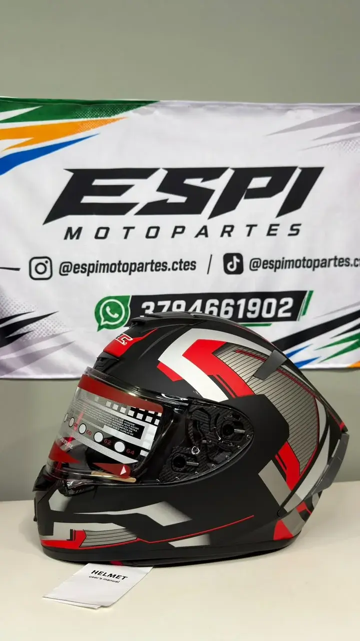 Casco MRC FF326 rojo/gris XL